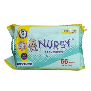 Nursy Baby Wipes Unscented 66's
